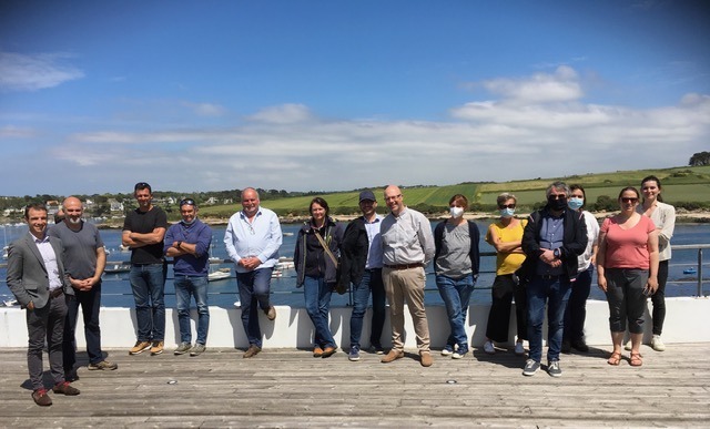 Le personnel de Breizhmer, du CDPMEM Bretagne, des CRDPMEMs, du CRC et des centres techniques en visite à PORSCAVE